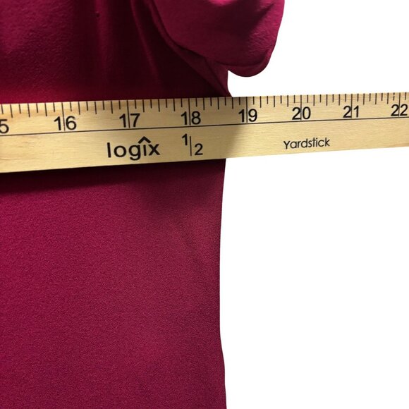 Diane Von Furstenberg Burgundy Silk Pleated Collar Long Sleeve Dress Size 6 - Picture 5 of 9